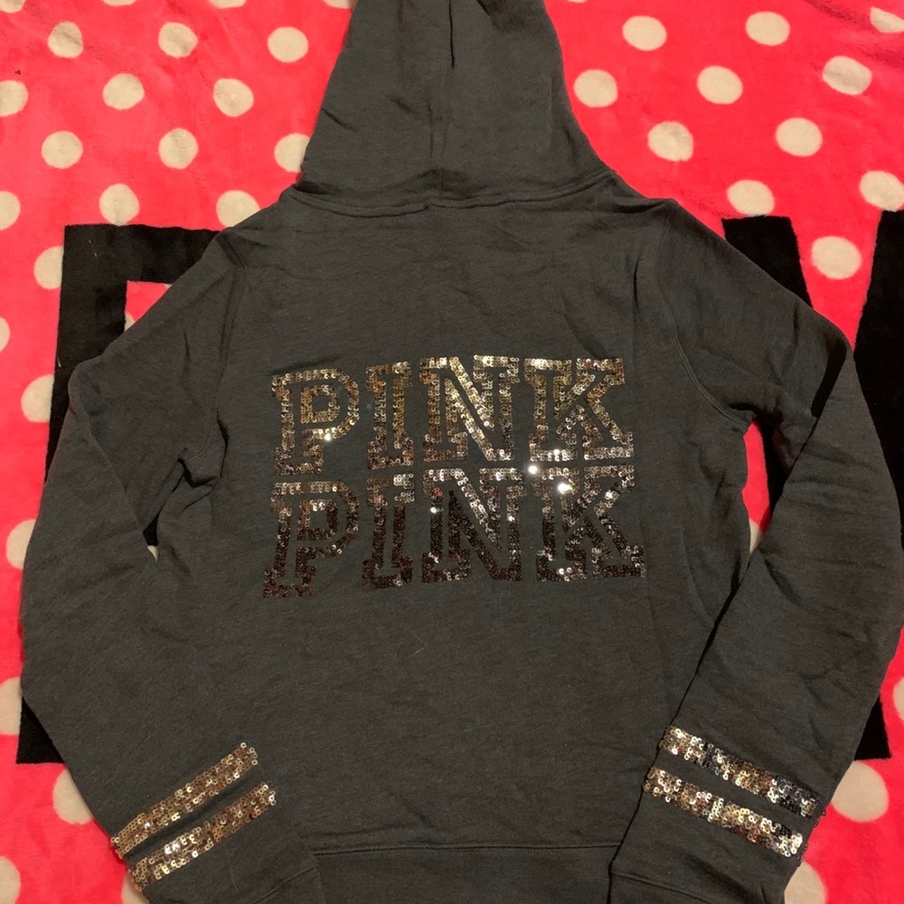 VS Pink bling ombré full zip new Sz m